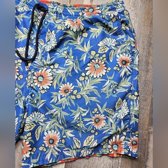 Reyn Spooner Men's Blue Floral Swim Trunks Mesh Liner XL - Picture 2 of 6